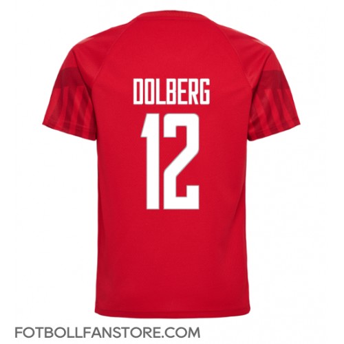 Danmark Kasper Dolberg #12 Hemma matchtröja VM 2022 Kortärmad Billigt